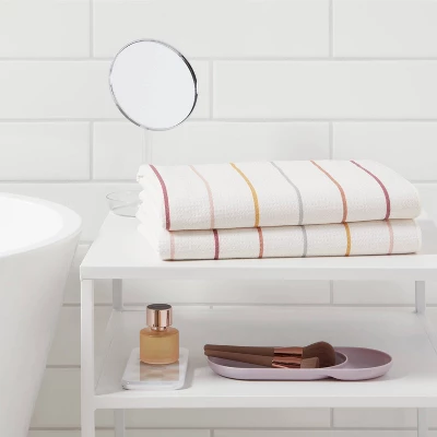 Quick Dry Striped Waffle Towel - Room Essentials™ 1 Quick Dry Striped Waffle Towel - Room Essentials™