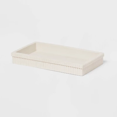 Ribbed Bath Tray White - Room Essentials™ 2 Ribbed Bath Tray White - Room Essentials™ - Image 2