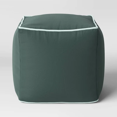 Color Block With Contrast Piping Pouf - Room Essentials™ 2 Color Block With Contrast Piping Pouf - Room Essentials™ - Image 2