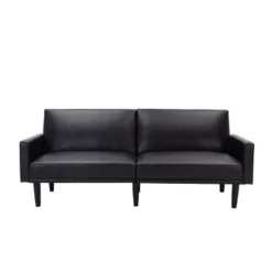 Faux Leather Futon Sofa With Arms Black - Room Essentials™ -RoomEssentials Sales Store GUEST 095f658f 5ce1 4340 8445 617be630fe35