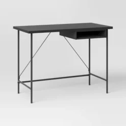 Wood And Metal Writing Desk With Storage - Room Essentials -RoomEssentials Sales Store GUEST 12d70c2b 2dd5 43fe 8836 75559d8e555e