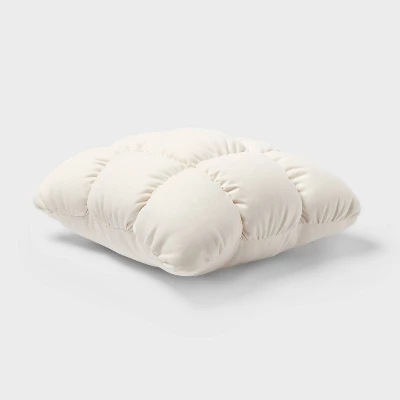 Puffer Square Decorative Throw Pillow Ivory - Room Essentials™ 2 Puffer Square Decorative Throw Pillow Ivory - Room Essentials™ - Image 2