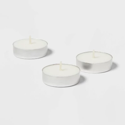 100ct Unscented Tea Lights Candle White - Room Essentials™: Bulk Pack For Candlelit Ambiance, 4hr Burn Time 2 100ct Unscented Tea Lights Candle White - Room Essentials™: Bulk Pack For Candlelit Ambiance, 4hr Burn Time - Image 2