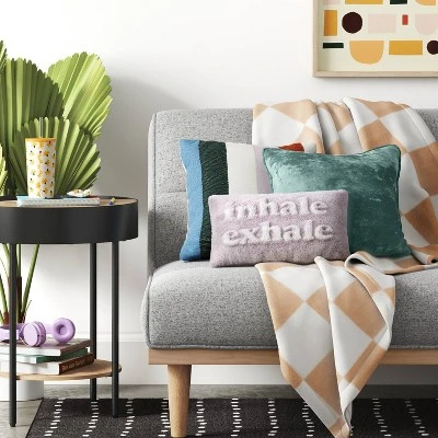 Cabana Striped Woven Cotton Square Throw Pillow - Room Essentials™ 1 Cabana Striped Woven Cotton Square Throw Pillow - Room Essentials™