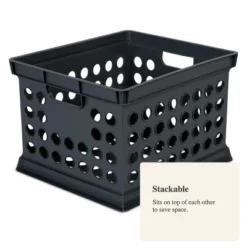 Storage Crate Black - Room Essentials™: Plastic Stackable Utility Bin, Portable With Built-In Handles, 30.6L Capacity -RoomEssentials Sales Store GUEST 229c6507 c9ec 4f4c 8766 8fc49708a50b
