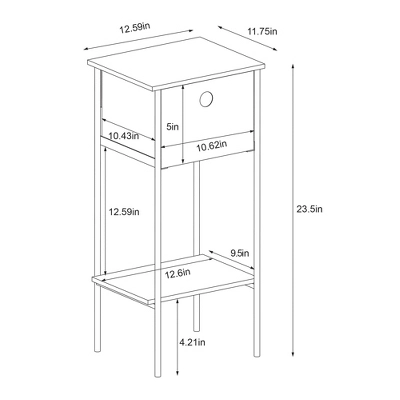 Fabric Bin Dorm Side Table Black Frame - Room Essentials™ 5 Fabric Bin Dorm Side Table Black Frame - Room Essentials™ - Image 5