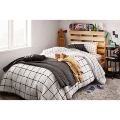 Reversible Microfiber Grid Comforter - Room Essentials™ -RoomEssentials Sales Store GUEST 3461f2cc 3d8d 40ee b98b 17a6275dab4d
