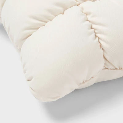 Puffer Square Decorative Throw Pillow Ivory - Room Essentials™ 3 Puffer Square Decorative Throw Pillow Ivory - Room Essentials™ - Image 3