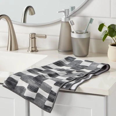 Quick Dry Watercolor Blocks Waffle Towel - Room Essentials™ 1 Quick Dry Watercolor Blocks Waffle Towel - Room Essentials™