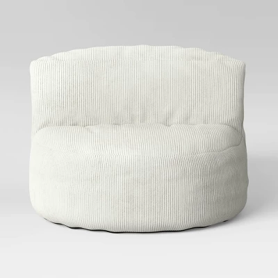 Memory Foam Filled Bean Bag Chair With Corduroy Cover Cream - Room Essentials™ 2 Memory Foam Filled Bean Bag Chair With Corduroy Cover Cream - Room Essentials™ - Image 2