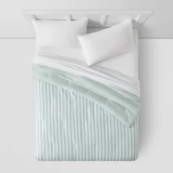 Microfiber Reversible Stripe Comforter Mint Green - Room Essentials™ -RoomEssentials Sales Store GUEST 42587d4b b541 47ee b41f 96f9590cdb79