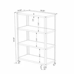 44" 3 Shelf Metal Rolling Bookcase - Room Essentials™ -RoomEssentials Sales Store GUEST 4662c0f8 5e3f 4280 bf06 880e61cf3cfb
