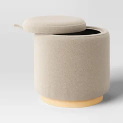 Round Upholstered Storage Ottoman - Room Essentials™ -RoomEssentials Sales Store GUEST 5494ffe4 6860 4eea a5ed 3b5a6a20eb35