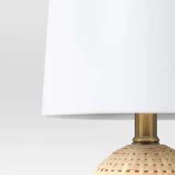 Round Wicker Table Lamp Brown - Room Essentials™: ETL Listed, No Assembly, Modern Decor -RoomEssentials Sales Store GUEST 624b7340 35b5 4626 aaa2 d4927b91d154