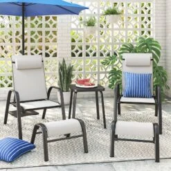 5pc Adjustable Back Patio Chat Set - Gray - Room Essentials™