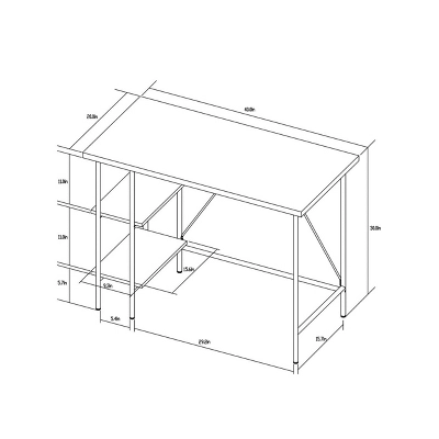 Wood And Metal Desk With Shelves Natural - Room Essentials™ 6 Wood And Metal Desk With Shelves Natural - Room Essentials™ - Image 6
