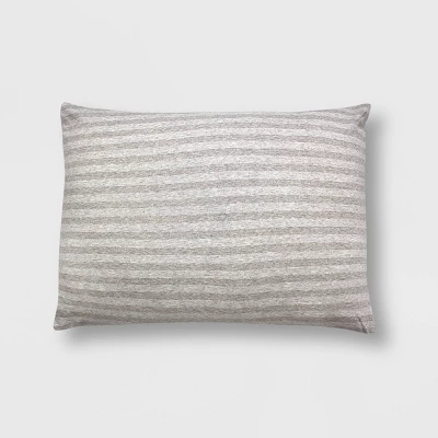 Standard Stripe Jersey Sham Gray - Room Essentials™: OEKO-TEX Certified, Knitted Polyester-Cotton Blend, Machine Washable 1 Standard Stripe Jersey Sham Gray - Room Essentials™: OEKO-TEX Certified, Knitted Polyester-Cotton Blend, Machine Washable