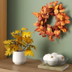 Orange Leaf Fall Mini Wreath - Room Essentials™