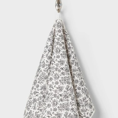 Quick Dry Floral Waffle Towel Black - Room Essentials™ 3 Quick Dry Floral Waffle Towel Black - Room Essentials™ - Image 3