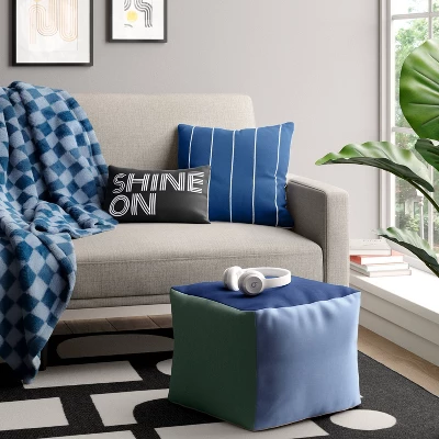 Color Block Dorm Pouf - Room Essentials™ 1 Color Block Dorm Pouf - Room Essentials™