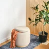 Round Upholstered Storage Ottoman - Room Essentials™