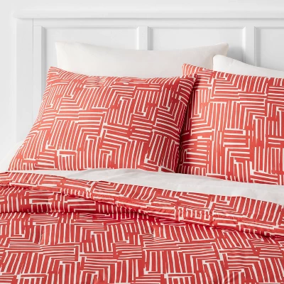 Tread Reversible Microfiber Comforter & Sheets Set Warm Red - Room Essentials™ 6 Tread Reversible Microfiber Comforter & Sheets Set Warm Red - Room Essentials™ - Image 6