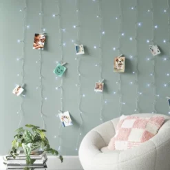 Curtain String Lights With Clips White - Room Essentials™: LED Fairy Lights For Dorm Decor, UL Listed, Indoor/Outdoor Use