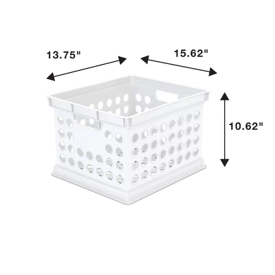 Storage Crate White - Room Essentials™: Portable Stackable Plastic Milk Crate With Built-In Handles, 30.6L Capacity 4 Storage Crate White - Room Essentials™: Portable Stackable Plastic Milk Crate With Built-In Handles, 30.6L Capacity - Image 4