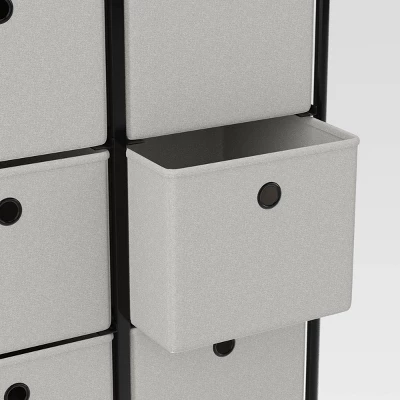 Fabric 6-Bin Tall Vertical Dresser Black Frame - Room Essentials™ 4 Fabric 6-Bin Tall Vertical Dresser Black Frame - Room Essentials™ - Image 4