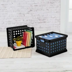 Storage Crate Black - Room Essentials™: Plastic Stackable Utility Bin, Portable With Built-In Handles, 30.6L Capacity -RoomEssentials Sales Store GUEST b89e2320 1c39 4b93 b318 8d75702327e9