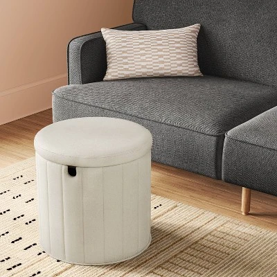 Folding Round Storage Ottoman - Room Essentials™ 1 Folding Round Storage Ottoman - Room Essentials™