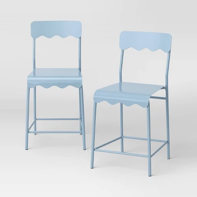 Set Of 2 24" Wavy Metal Counter Height Barstool - Room Essentials™ 5 Set Of 2 24" Wavy Metal Counter Height Barstool - Room Essentials™ - Image 5