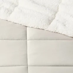 Sherpa Washed Microfiber Reversible Comforter - Room Essentials™ -RoomEssentials Sales Store GUEST c2a3a9f9 2ea7 454d 8307 6e3a56bc2a72