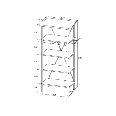 Wood And Metal Media Tower Bookcase Natural - Room Essentials™ 5 Wood And Metal Media Tower Bookcase Natural - Room Essentials™ - Image 5