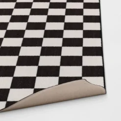 4'x5'5" Small Checker Rug Charcoal And Ivory - Room Essentials™ -RoomEssentials Sales Store GUEST c9005e56 48da 44fe 8300 c5eefac4a0c7