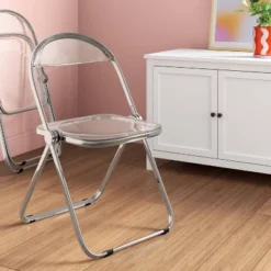 Modern Metal Acrylic Folding Chair - Room Essentials™