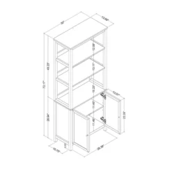 72" Bookcase Traditional With Three Open Shelves And Cabinet Classic White - Room Essentials™ -RoomEssentials Sales Store GUEST d4cce514 e7e8 4dd0 bd17 f0a317710136