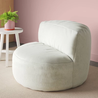 Memory Foam Filled Bean Bag Chair With Corduroy Cover Cream - Room Essentials™ 1 Memory Foam Filled Bean Bag Chair With Corduroy Cover Cream - Room Essentials™