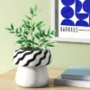 Mushroom Decorative Vase White/Black - Room Essentials™