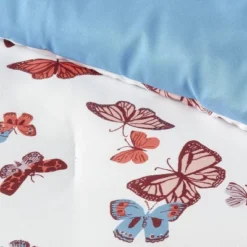 Butterfly Print Microfiber Decorative Bed Set With Throw Blue/Red/White - Room Essentials™ -RoomEssentials Sales Store GUEST e5e4b6cc 1806 41ef 8aa1 1eb079de34ef