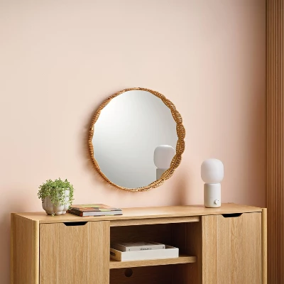 24" Rattan Round Wall Mirror - Room Essentials™ 1 24" Rattan Round Wall Mirror - Room Essentials™