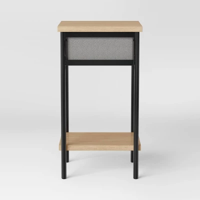 Fabric Bin Dorm Side Table Black Frame - Room Essentials™ 3 Fabric Bin Dorm Side Table Black Frame - Room Essentials™ - Image 3