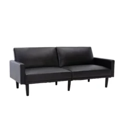 Faux Leather Futon Sofa With Arms Black - Room Essentials™ -RoomEssentials Sales Store GUEST f1f3fcb5 ce41 494a 876b 4460d36bd7d7