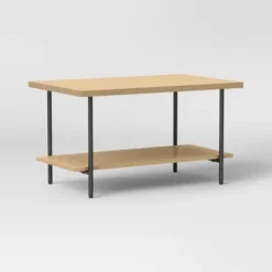 Wood And Metal Coffee Table With Storage Shelf - Room Essentials™ -RoomEssentials Sales Store GUEST f476ccdf 7cc3 47c3 a81f 0b61bb078ead