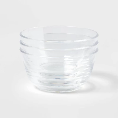 8oz 3pk Plastic Mini Bowls - Room Essentials™: Clear Snack Bowls, Dishwasher-Safe, Small Round Dining Set 2 8oz 3pk Plastic Mini Bowls - Room Essentials™: Clear Snack Bowls, Dishwasher-Safe, Small Round Dining Set - Image 2
