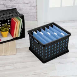 Storage Crate Black - Room Essentials™: Plastic Stackable Utility Bin, Portable With Built-In Handles, 30.6L Capacity -RoomEssentials Sales Store GUEST fcade605 7bd5 4e95 b715 a8af53062d9e